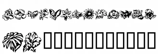 KR Beautiful Flowers 3 Font OTHER CHARS