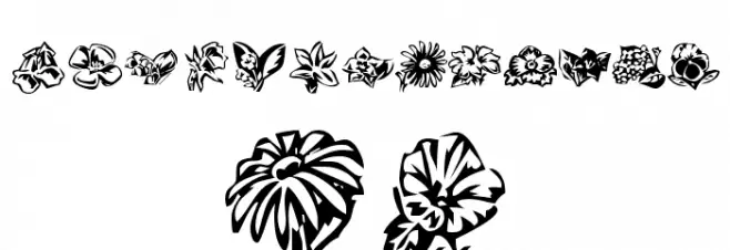 KR Beautiful Flowers 3 Font LOWERCASE