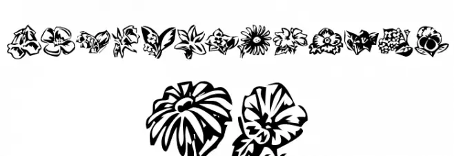 KR Beautiful Flowers 3 Schriftart Groß