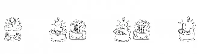 KR Birthday Cake! Dings  Frei Schriftart Herunterladen