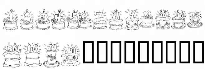 KR Birthday Cake! Dings Font OTHER CHARS