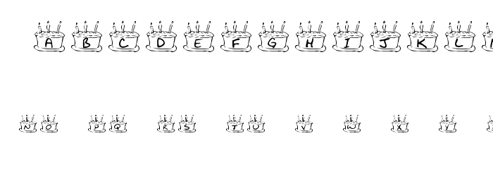 KR Birthday Cake Font LOWERCASE