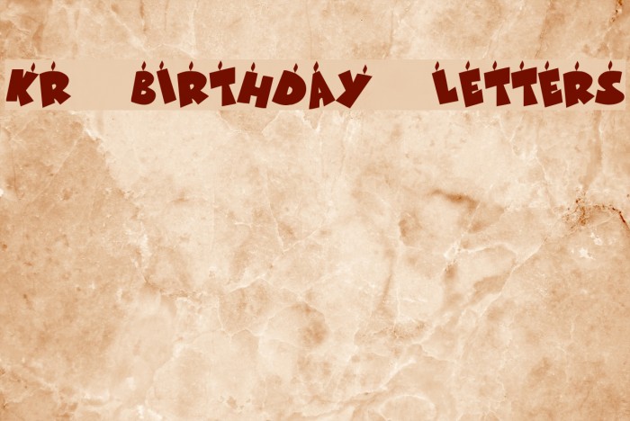 KR Birthday Letters Font examples