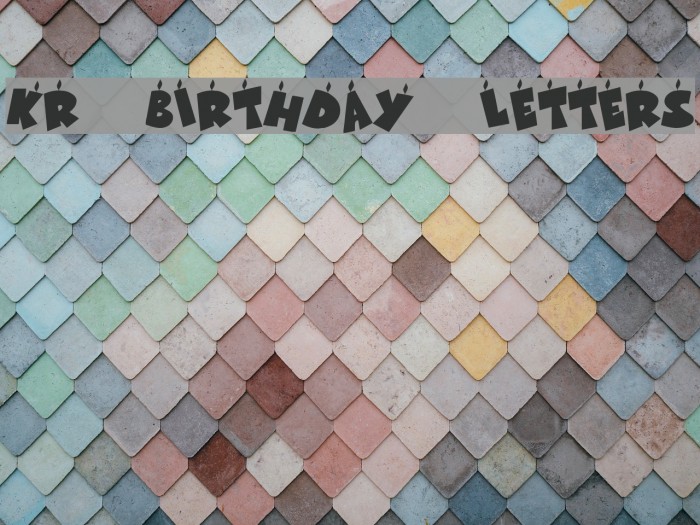 KR Birthday Letters Font examples