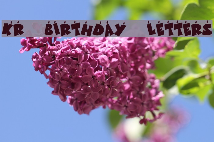 KR Birthday Letters Font examples