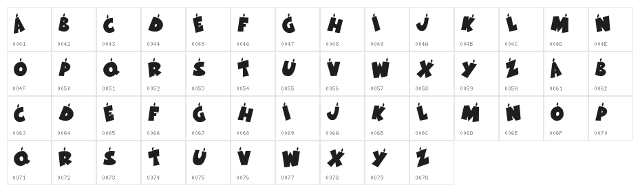 KR Birthday Letters Character Map