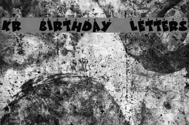 KR Birthday Letters Font examples