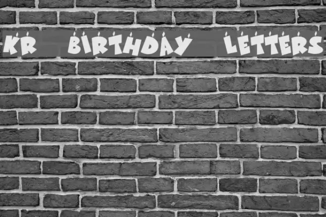 KR Birthday Letters Font examples