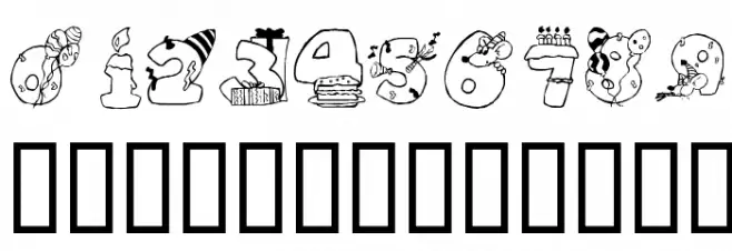 KR Birthday Numbers Font OTHER CHARS