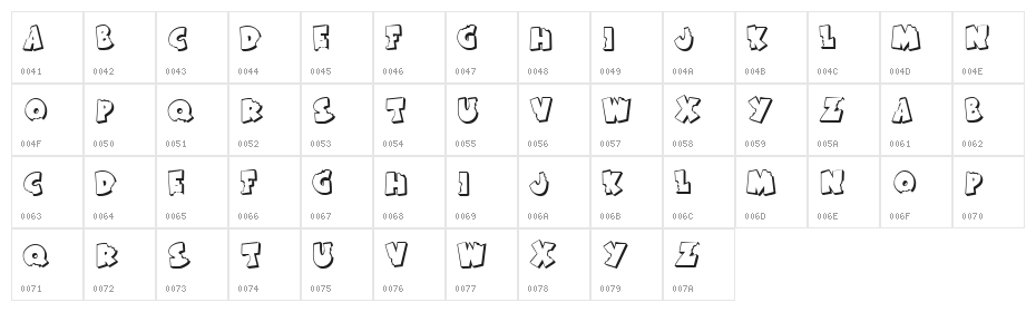KR Bite Me Character Map
