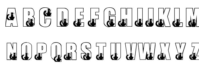 KR Black Kat Font LOWERCASE