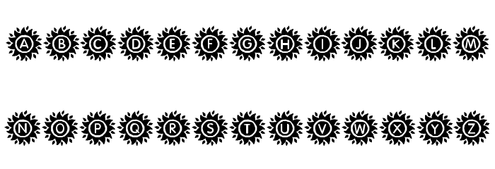 KR Blazing Sun Font LOWERCASE