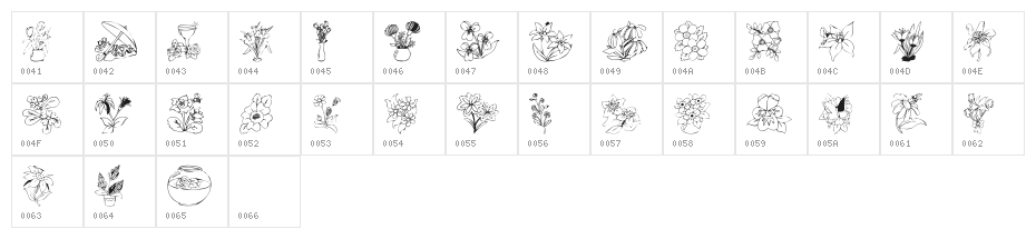 KR Bloom Bonanza Character Map