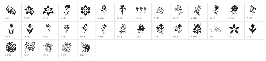 KR Blossoms 1 Character Map