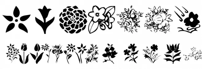 KR Blossoms 1 خط أحرف صغيرة