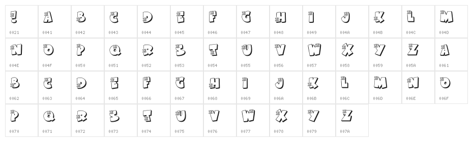 KR Boo! Character Map