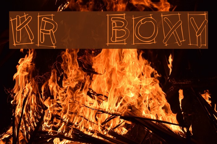 KR Boxy Font examples