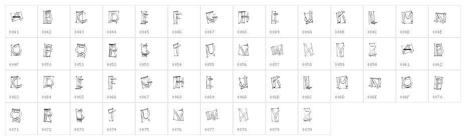KR Boxy Character Map