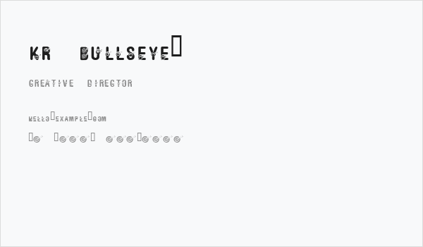 KR Bullseye! Business Card