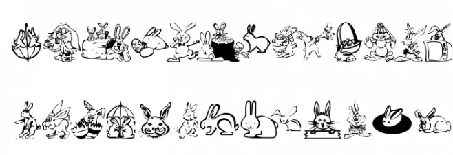 KR Bunny Dings Caratteri MAIUSCOLE