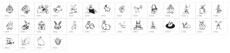 KR Bunny Dings Character Map