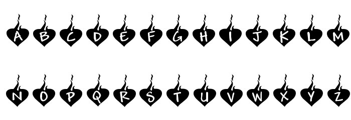 KR Burning Love Font LOWERCASE