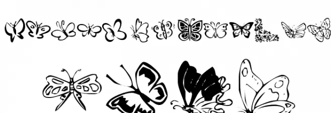 KR Butterflies Caratteri MINUSCOLO