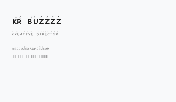 KR Buzzzz Business Card