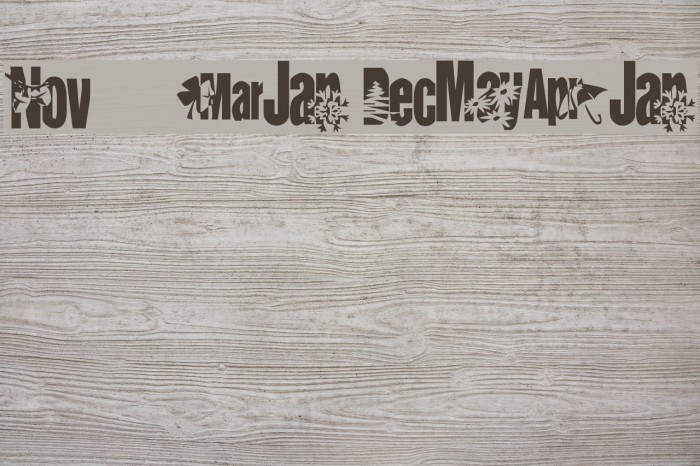 KR Calendar Font examples