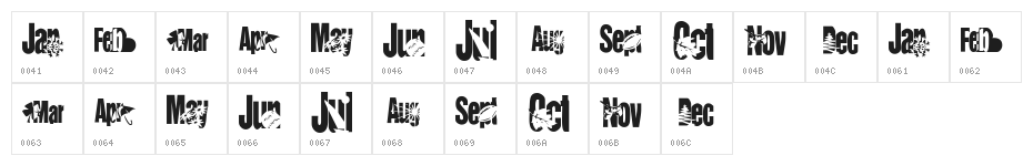 KR Calendar Character Map