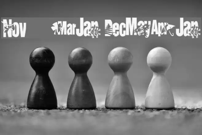 KR Calendar Font examples