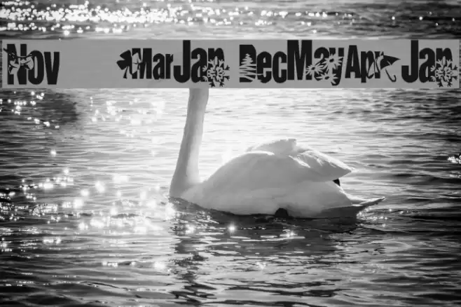 KR Calendar Font examples