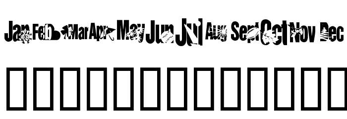 KR Calendar Font LOWERCASE