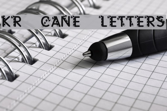 KR Cane Letters Font examples