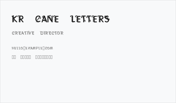 KR Cane Letters Business Card