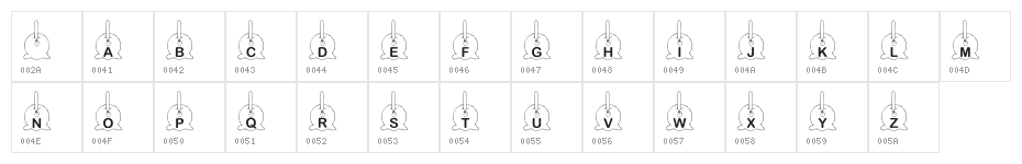 KR Caramel Apple Character Map