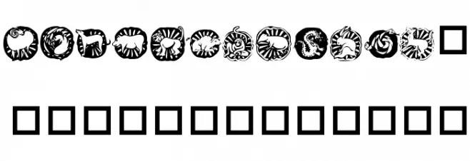 KR Chinese Zodiac Font OTHER CHARS