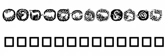 KR Chinese Zodiac フォント 大文字
