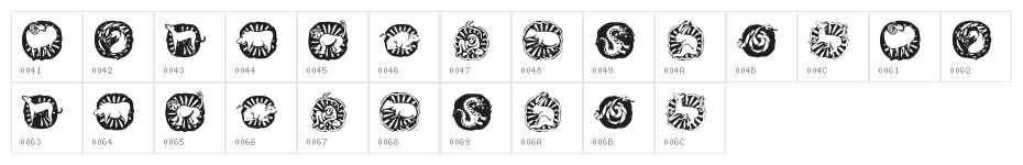 KR Chinese Zodiac Character Map