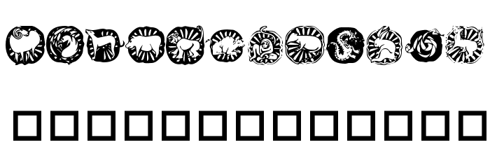 KR Chinese Zodiac Font LOWERCASE