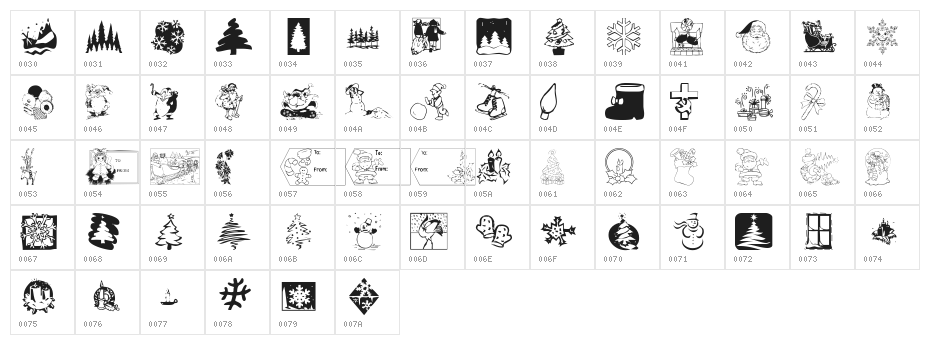 KR Christmas 2001 Character Map