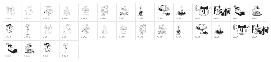 KR Christmas 2002 Dings 1 Character Map