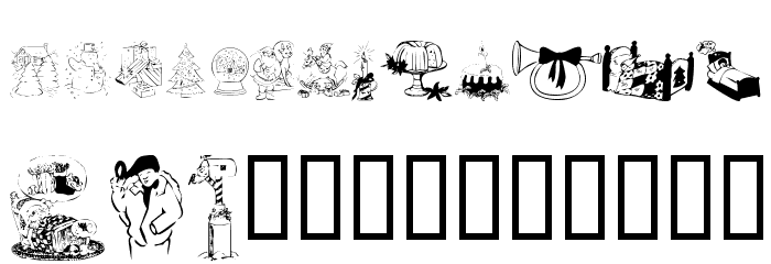 KR Christmas 2002 Dings 1 Font LOWERCASE
