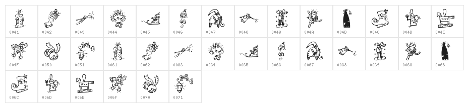 KR Christmas 2002 Dings 2 Character Map