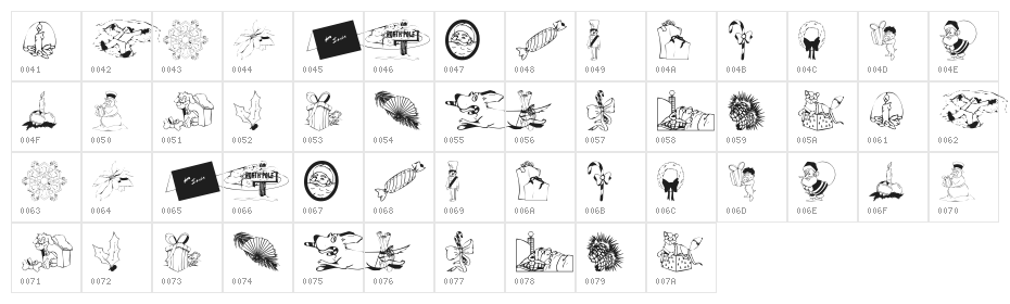 KR Christmas 2002 Dings 4 Character Map
