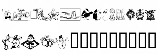 KR Christmas 2002 Dings 5 Polices AUTRES CHARS