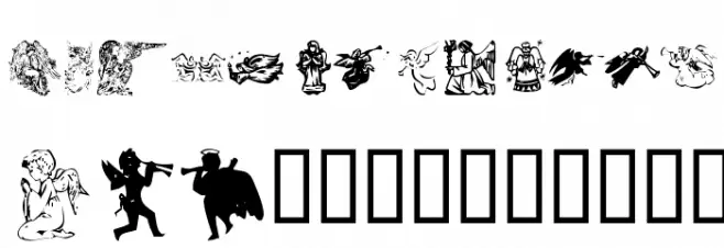 KR Christmas Angels خط أحرف صغيرة