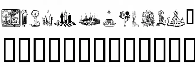KR Christmas Candles フォント 小文字