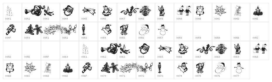 KR Christmas Dings 2004 Six Character Map