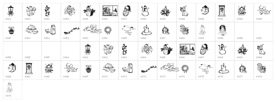 KR Christmas Dings 2004 Three Character Map
